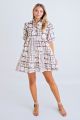 KARLIE SAFARI LINEN TIER DRESS