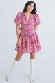 KARLIE FLORAL PUFF SLV DRESS