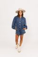 KARLIE DENIM ROMPER WITH POCKETS