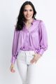 KARLIE SATIN PLEAT BUTTON UP TOP
