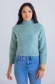 KARLIE MOCK MIX YARN SWEATER