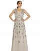 AIDAN MATTOX BOW SHOULDER SEQUIN GOWN
