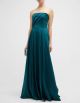 AIDAN MATTOX PLEATED STRAPLESS GOWN