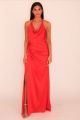 LIV FOSTER SATIN HALTER GOWN