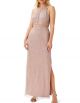 AIDAN MATTOX CREW NECK BEADED GOWN