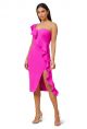 AIDAN MATTOX RUFFLE ONE SHOULDER