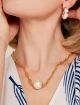ZENZII PEARL CHARM LINK COLLAR