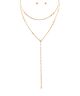 GS BRASS Y NECK CHAIN DUAL NECKLACE