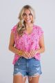 KARLIE FLORAL SCOOP TOP