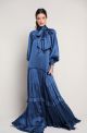 KLEID BOW TIE SATIN LONG DRESS