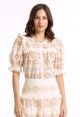 STELLAH TWOTONE EYELET TOP