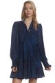 STELLAH NYC TIED NECK L/S PRINT DRESS