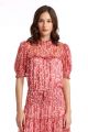 STELLAH MOCK NECK SS BLOUSE