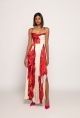 SAAKSHA & KINNI RED PLEATED MAXI DRESS