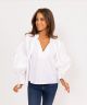 KARLIE SOLID POPLIN RUFFLE TOP