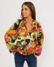 KARLIE ABSTRACT SATIN TOP