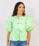 KARLIE SOLID POPLIN KNOT TOP