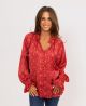 KARLIE VINTAGE FAN SATIN TOP