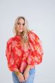 KARLIE FLORAL PUFF SLV TOP