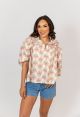 KARLIE PARIS FLORAL BUTTON UP RUFFLE SLV TOP