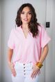 KARLIE SWISS DOT V-NECK SIGNATURE TOP